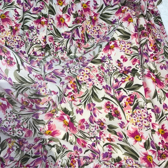 Lane Bryant Plus Size Floral Assymetric Hem Faux Wrap Knee Length Skirt Fair - Picture 8 of 12